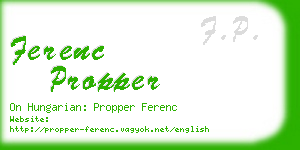 ferenc propper business card